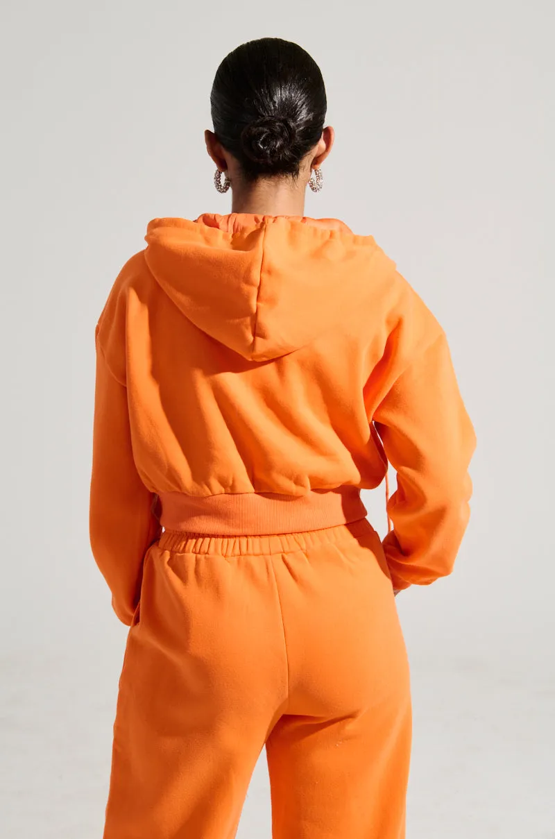 product neutral versatility Fashion Layers ORANGE CROP ZIP UP SWEATSHIRT