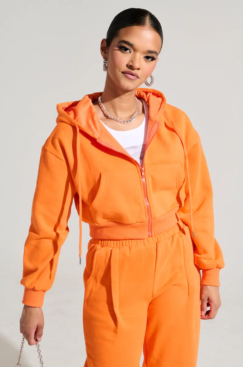 ORANGE CROP ZIP UP SWEATSHIRT Brand Reputation Daily Wear