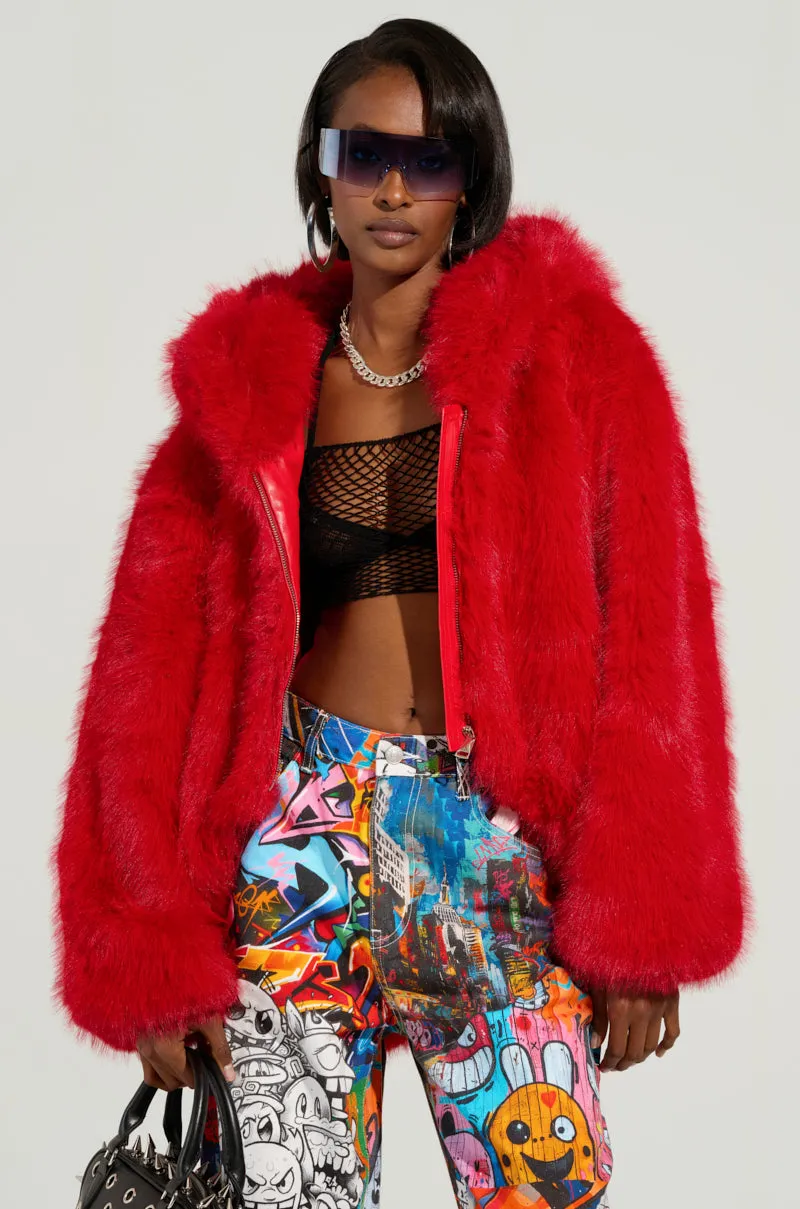 Brand Name LOOK AT ME NOW HOODED FUR BOMBER