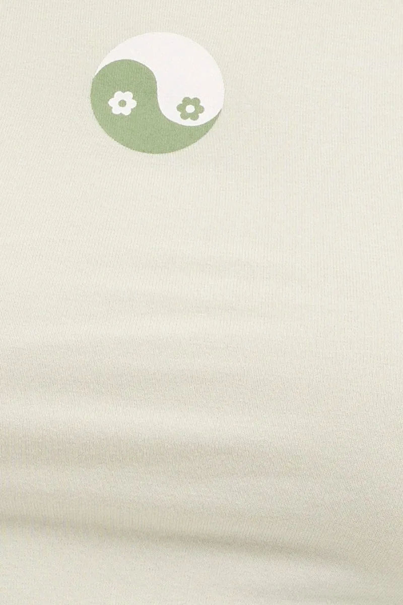 Stylish Day Wear Green Yin Yang Baby Tee