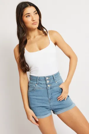 Thick Glow White Singlet Top Supersoft