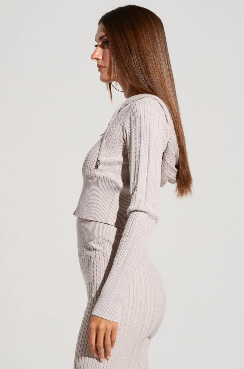 Outdoor Layering DREAM GIRL KNIT ZIP UP IN GREY