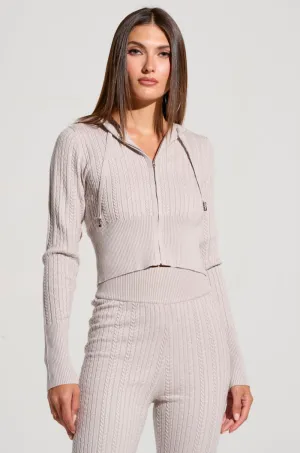 DREAM GIRL KNIT ZIP UP IN GREY Fashion Fit