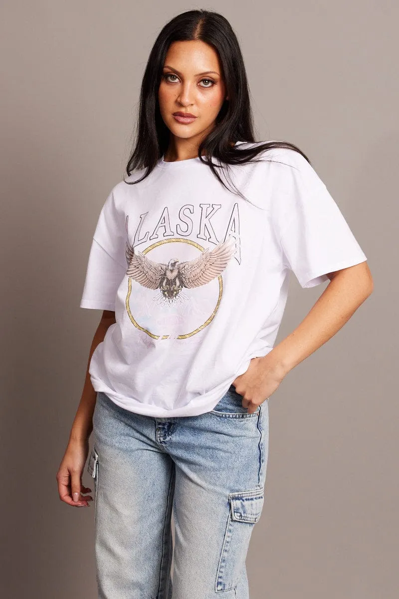 Functional Look White Graphic Tee Short Sleeve