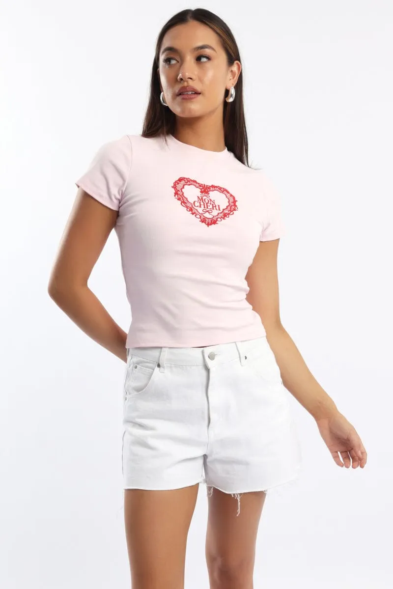 Pink Graphic Tee Short Sleeve Comfy Design