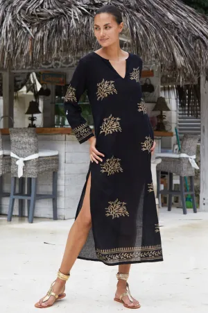 Classic Design Guadalupe Maxi Tunic | Black/Gold