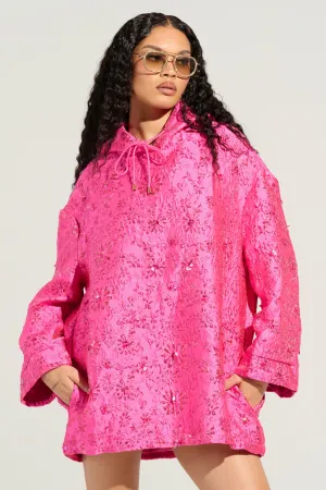 Trendy Basics WOKE UP LIKE THIS BROCADE SWEATSHIRT DRESS