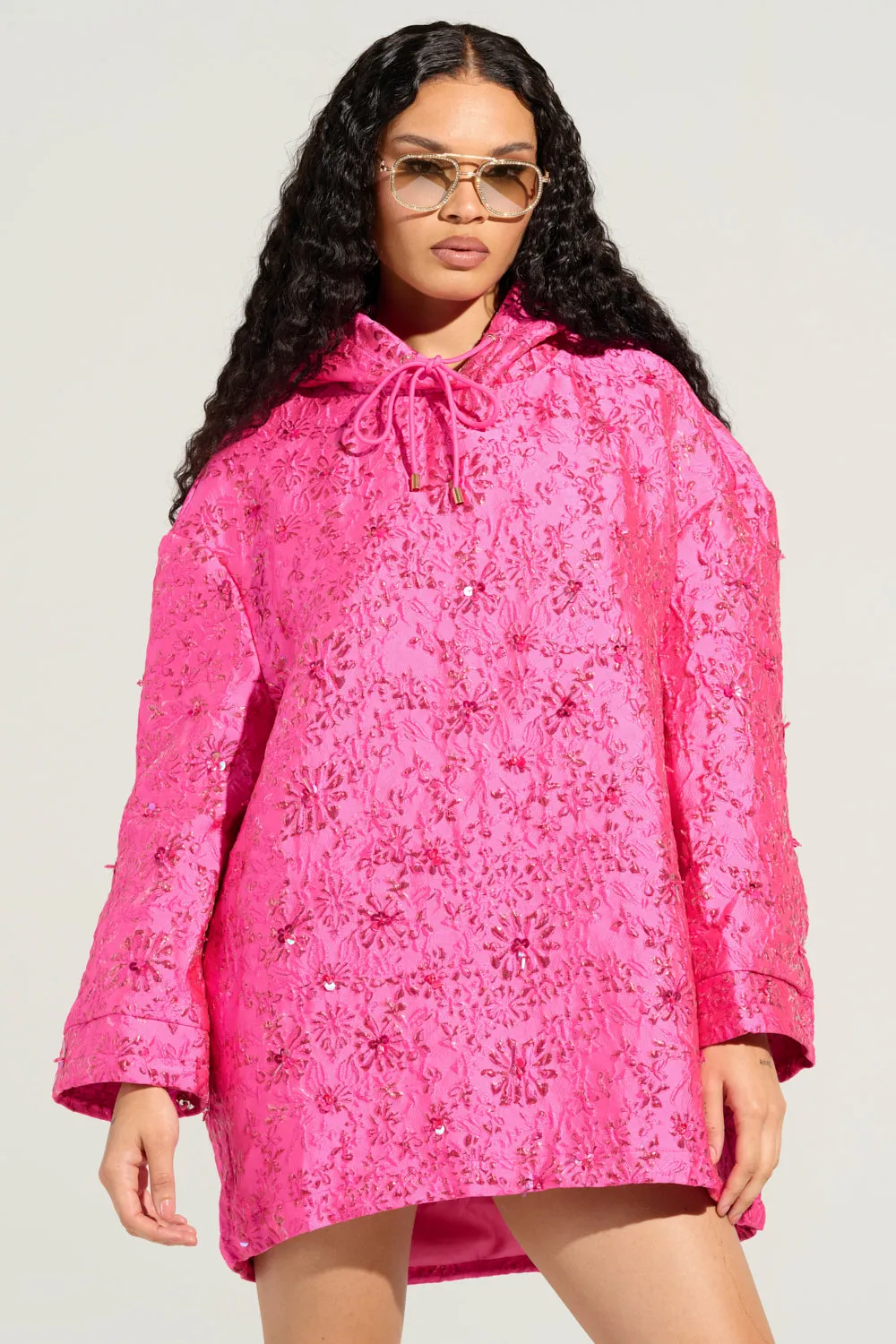 WOKE UP LIKE THIS BROCADE SWEATSHIRT DRESS Easy iron