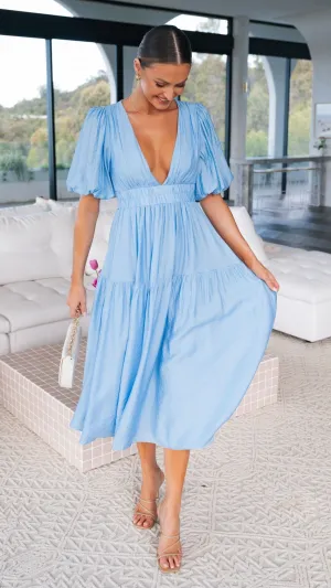 Erin Midi Dress - Blue Airy Shape