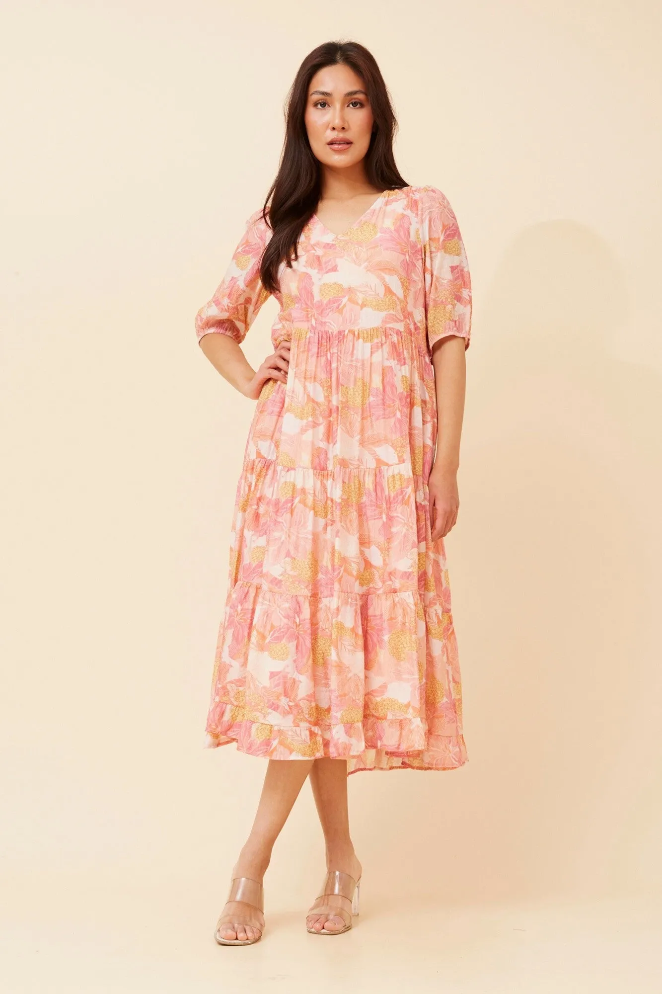 Casual yet elegant dress ZIAN FLORAL MIDI DRESS