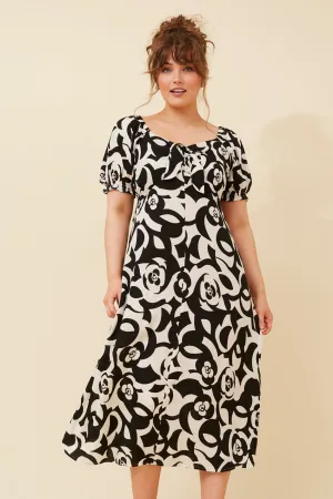 FAITH FLORAL MIDI DRESS Casual Elegance