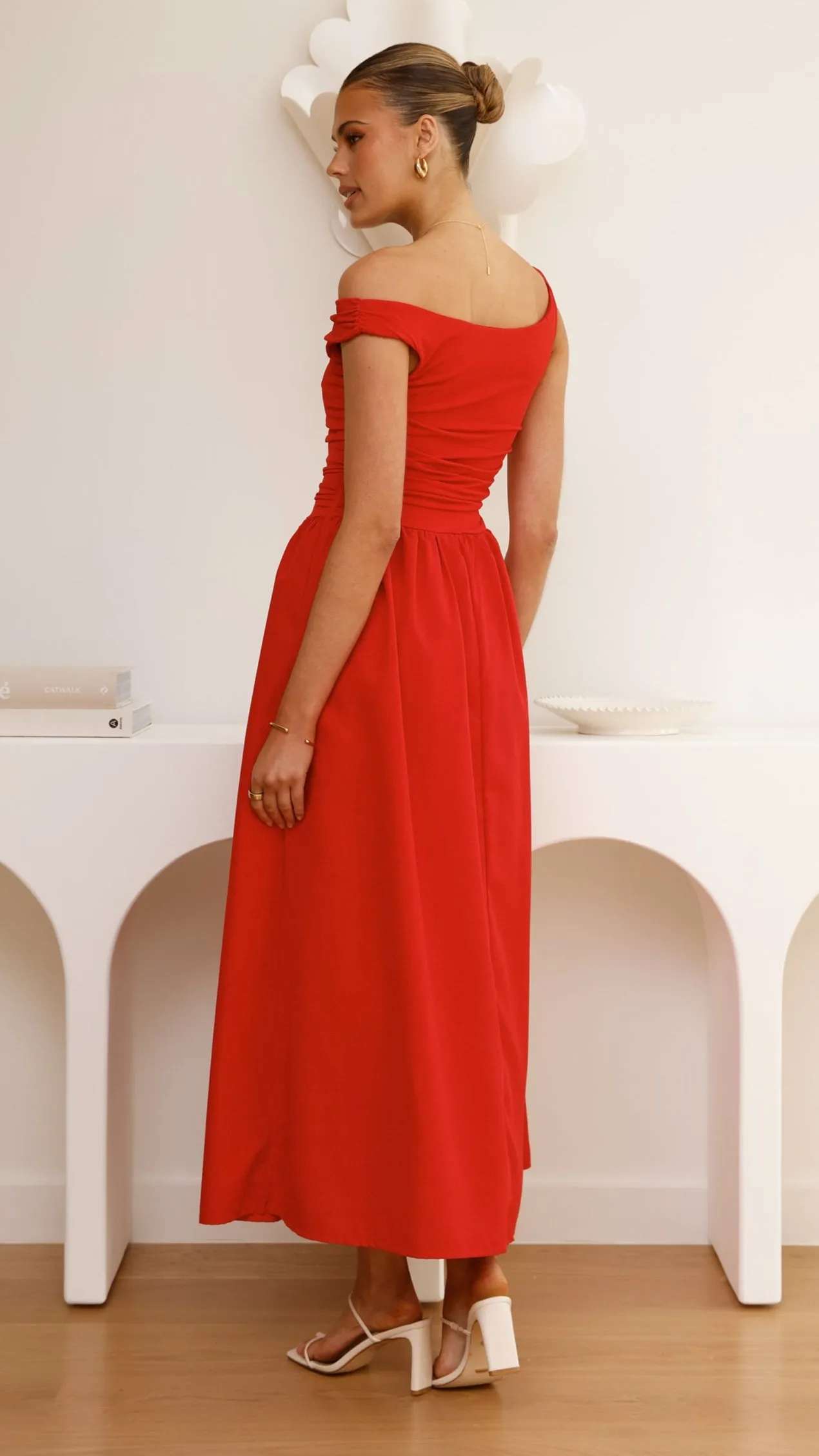 Spring Tone Immy Midi Dress - Red