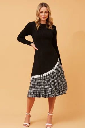 HURST PLEATED KNIT DRESS Flattering Shape Sophisticated Wardrobe