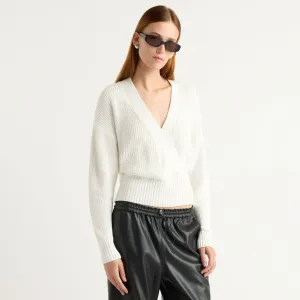 Sustainable Production Certified Comfy Layer Maren Cropped V-Neck Sweater