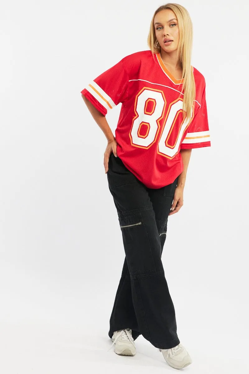 HighThreadCount Comfy Vibes Red Sport Tee Short Sleeve