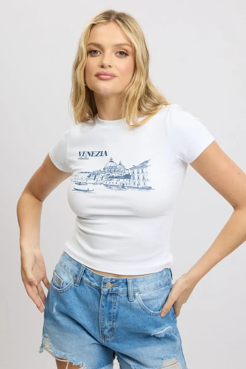 White Graphic Tee Short Sleeve Timeless Comfort Wear