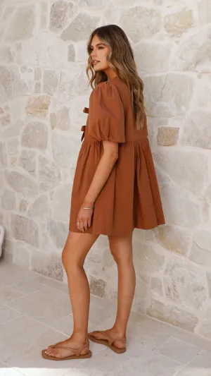 Baddie Vibe Arana Mini Dress - Chocolate