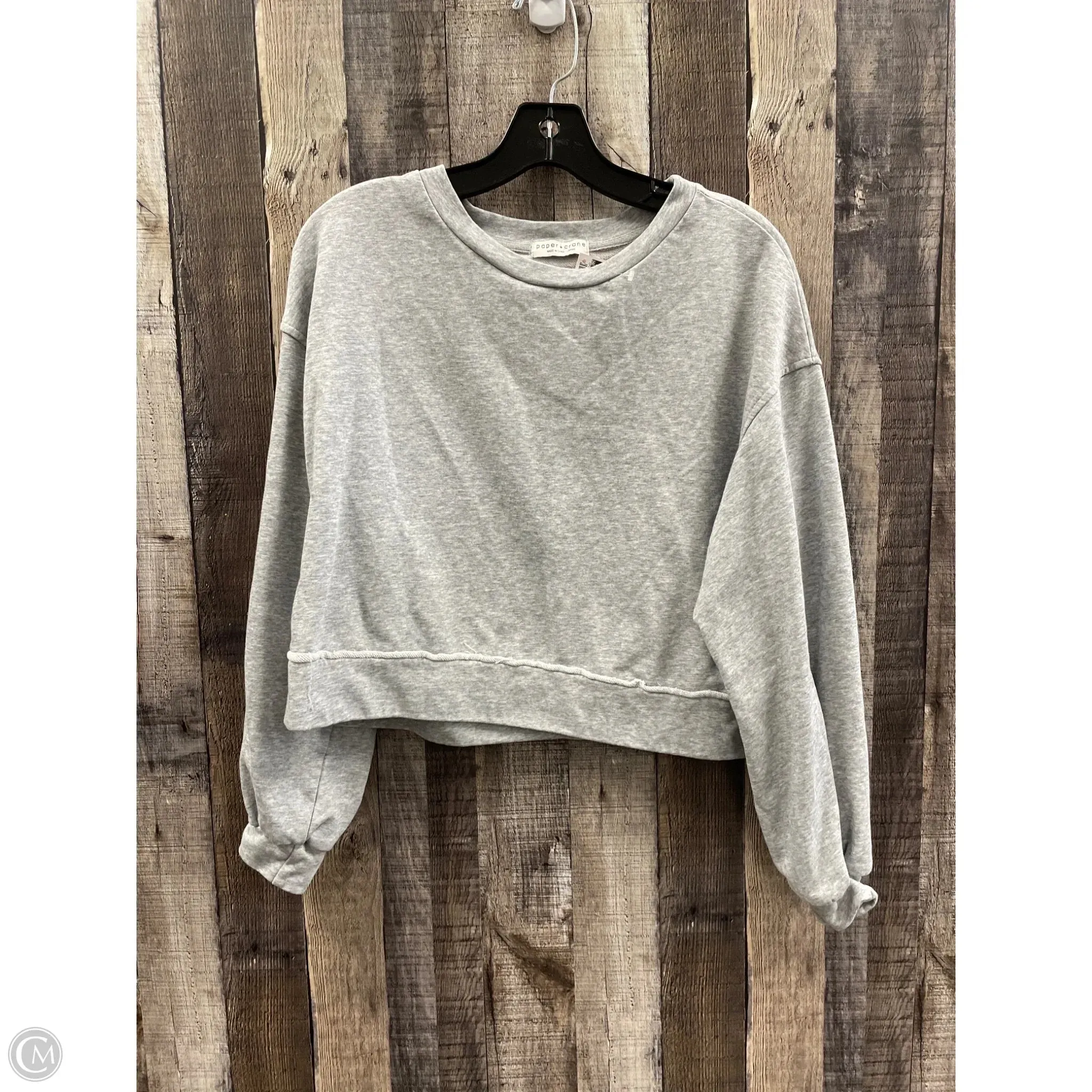 Sweatshirt Crewneck By Paper Crane In Grey, Size: L MoistureManagement Technology