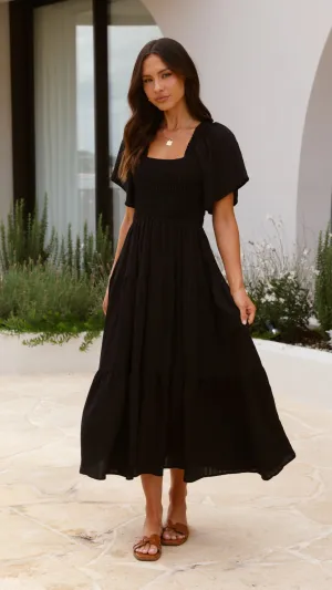 pack light Lainey Midi Dress - Black