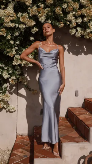 Willow Maxi Dress - Steel Blue Fashionable day-to-night gown