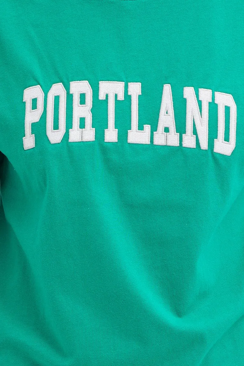 Green T Shirt Short Sleeve Quick Dry Material