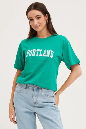 Green T Shirt Short Sleeve Practical Comfort Sporty Style