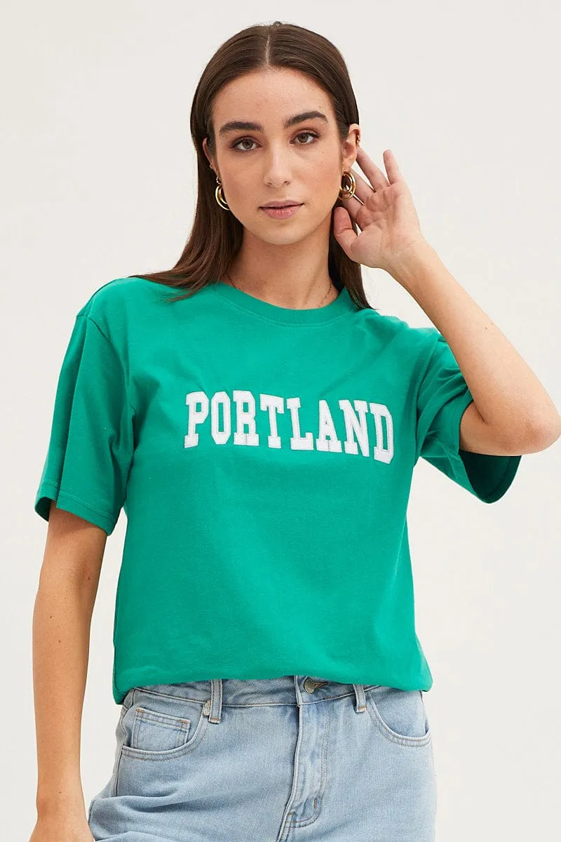 Casual Comfort Layer Green T Shirt Short Sleeve