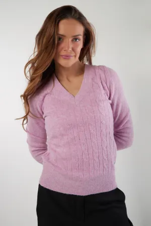 Chandail torsad?? avec col en V - CIRIELLE-Y2 - (E-B9) Chilly Weather Fashion