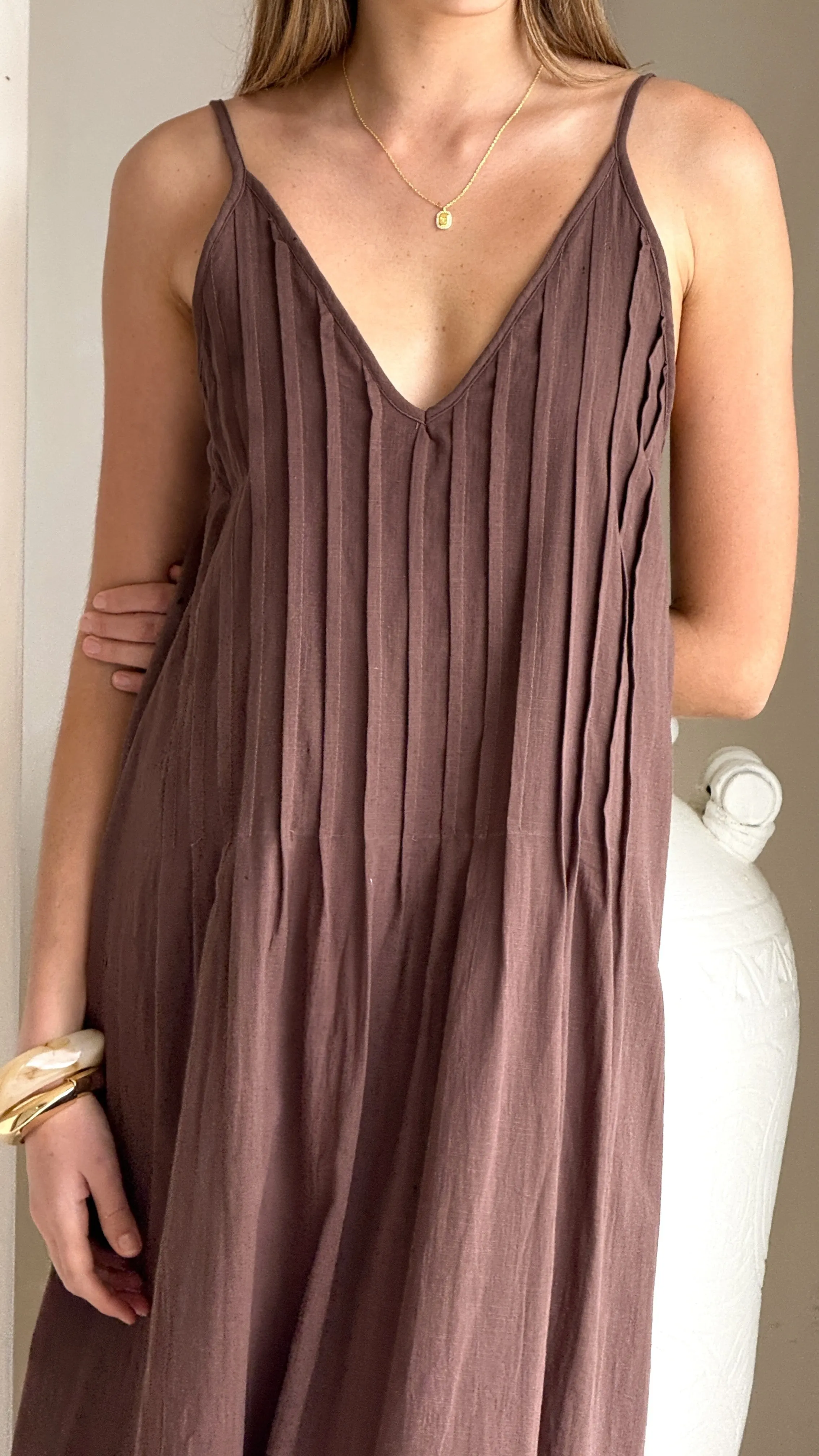 Aspen Maxi Dress - Chocolate Canvas Glow