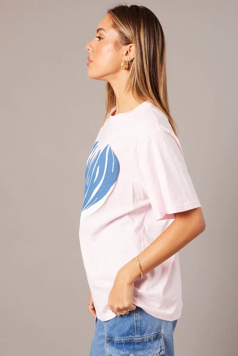 Functional Comfort Pink Graphic Tee Short Sleeve