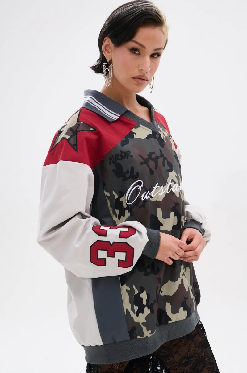 FLIP THE SWITCH PATCHWORK DETAILED JERSEY TOP Brand Identity