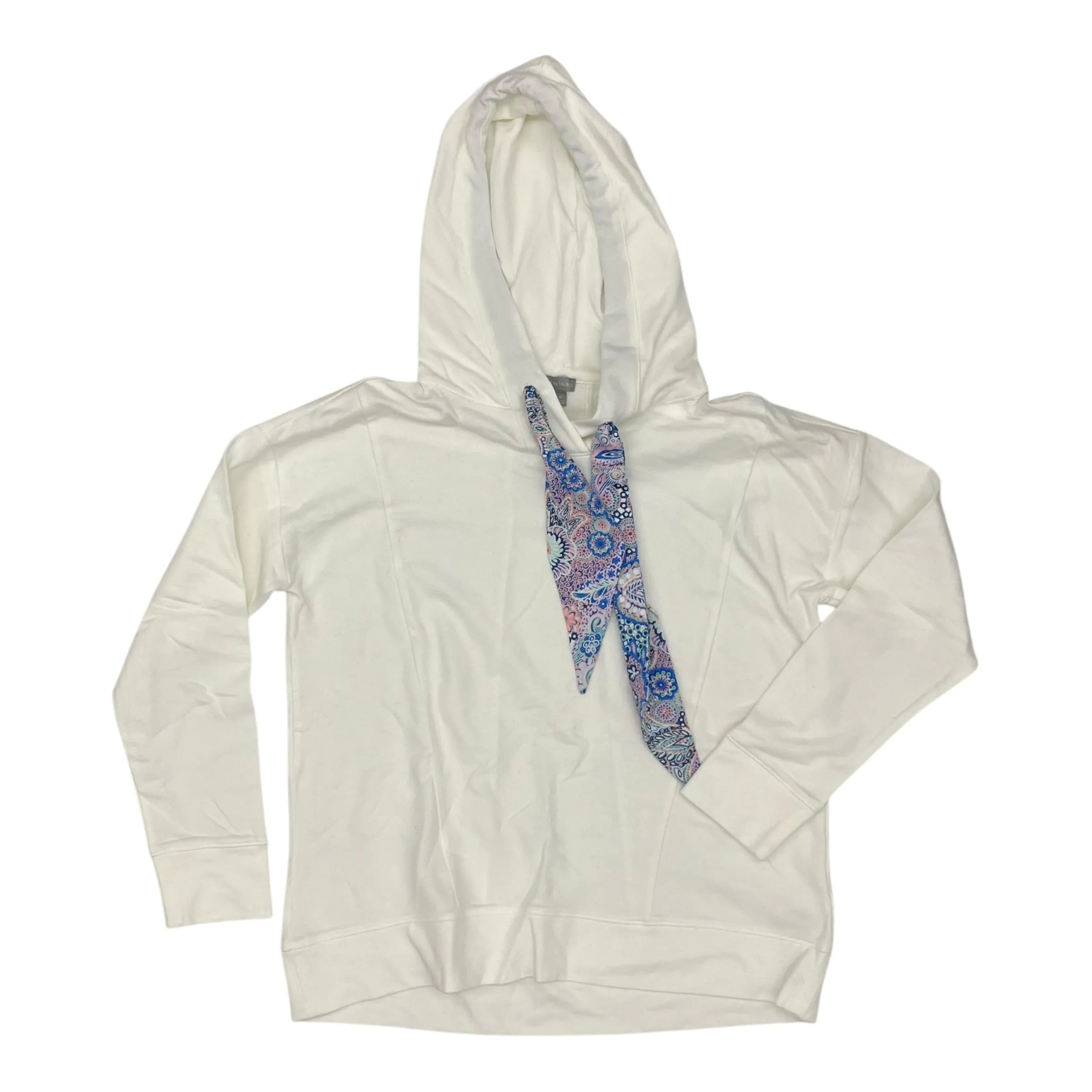 Sweatshirt Hoodie By Talbots In Cream, Size:M Reinforced Stress Points elastic waistband