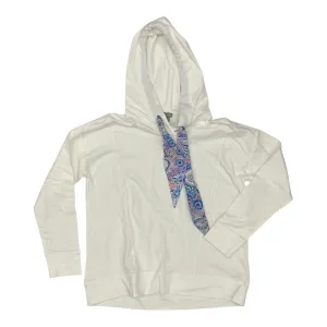 Sweatshirt Hoodie By Talbots In Cream, Size:M Reinforced Stress Points elastic waistband