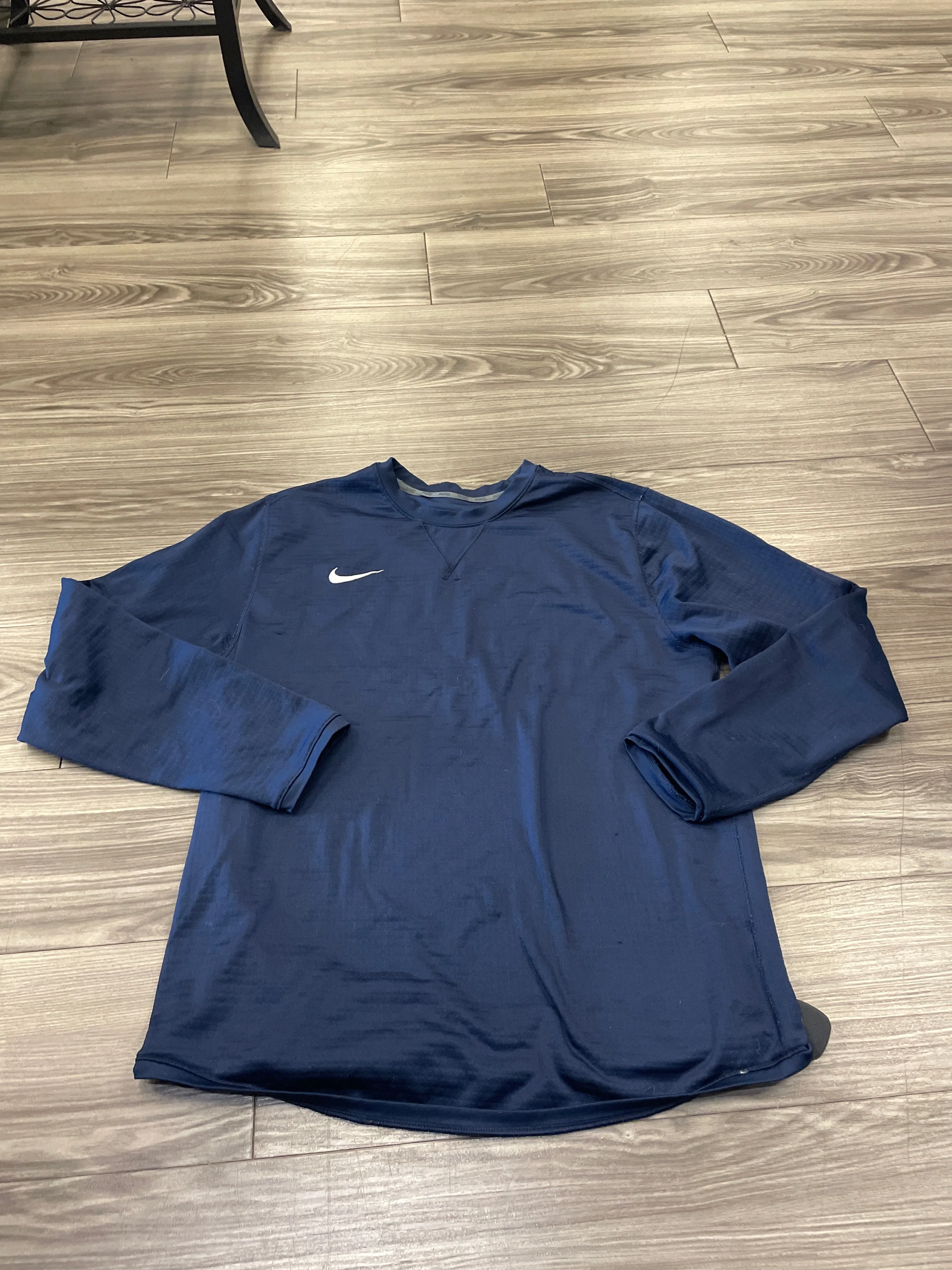 Stylish Jeans Sweatshirt Crewneck By Nike In Navy, Size: L