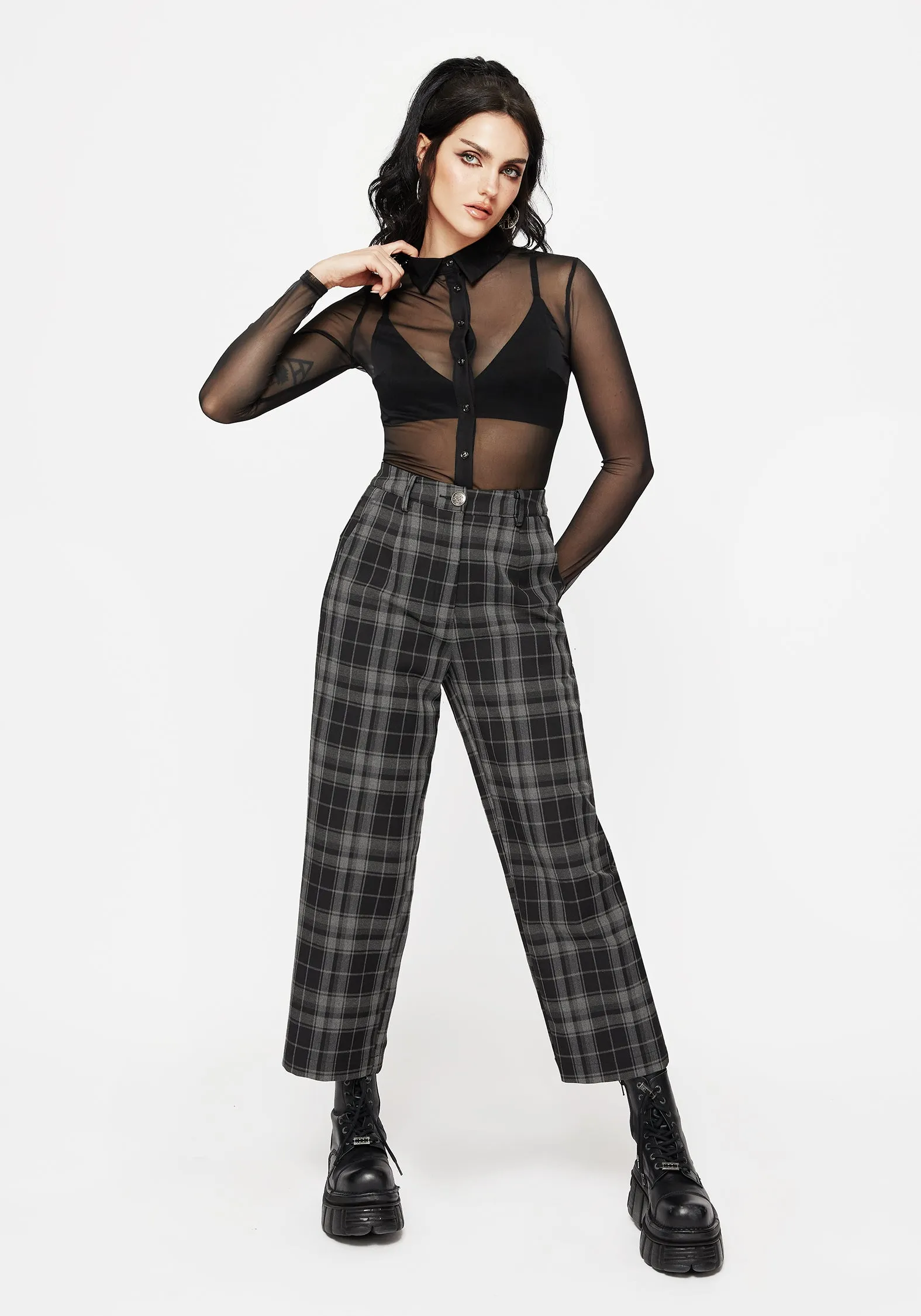Checkmate Wide Leg Culotte Trousers - Black Comfort Style