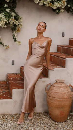Amber Shine Willow Maxi Dress - Latte