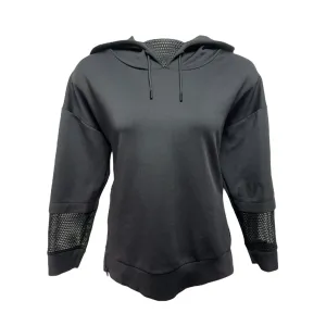 Mesh Cutout Sweatshirt Hoodie By Ivy Park In Black, Size: L CompactFold