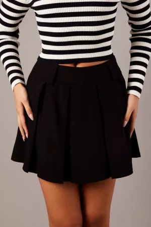 Black Tennis Skirt Pleated Mini Polka Dot Craftsmanship Focus