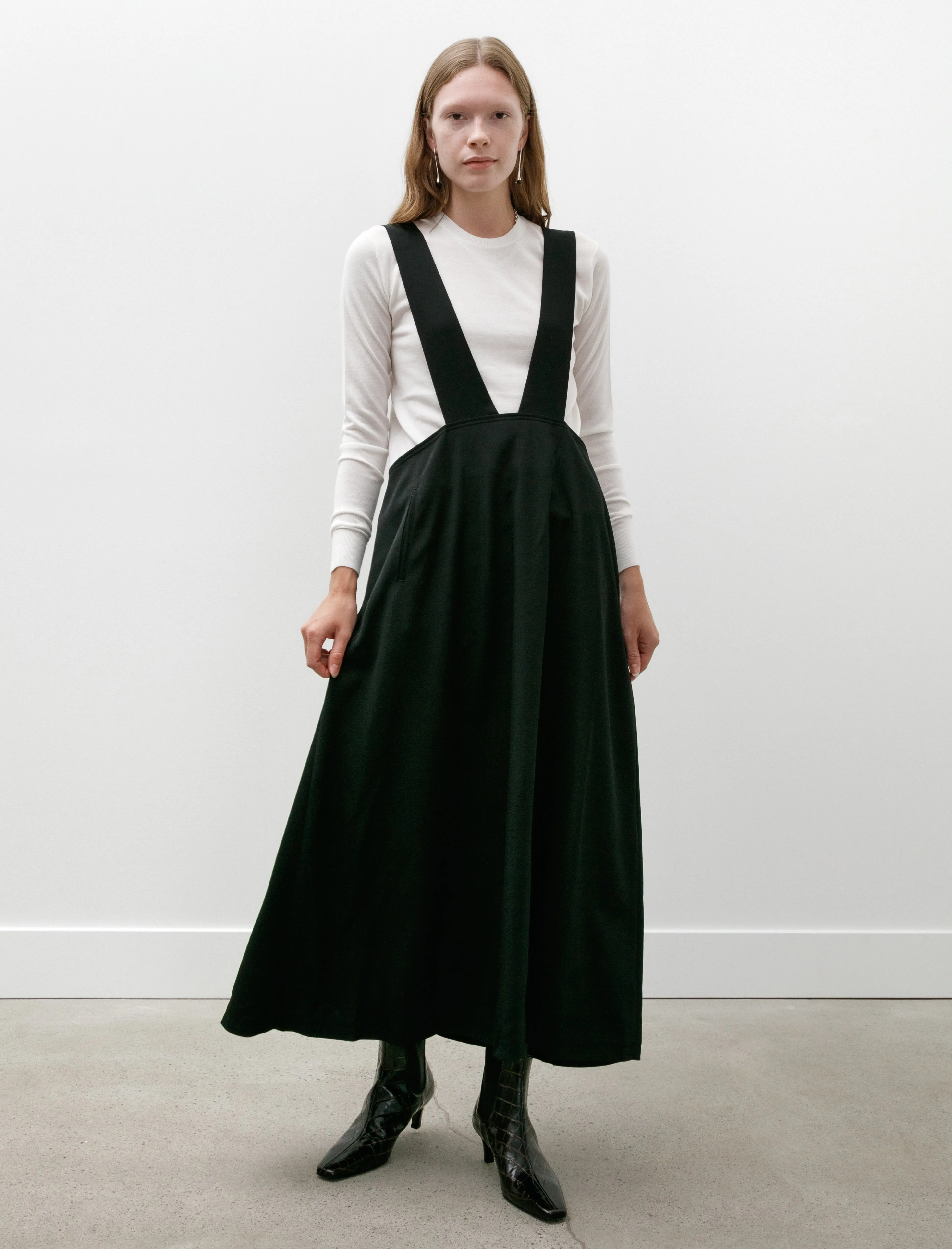 quick dry Outfit Focus Long Flare Drape Skirt Black