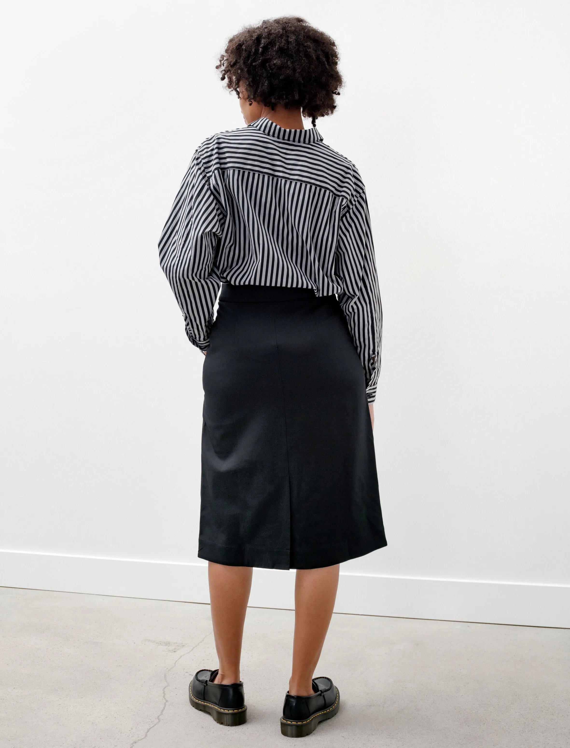 quick dry Gado Dry Wool Twill Zip Skirt Black