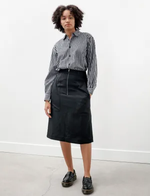 Elegant Texture Mood Dressing Gado Dry Wool Twill Zip Skirt Black