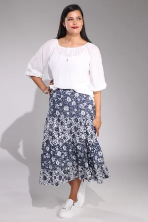 light texture Skirt | Indigo Vines | 6540C1