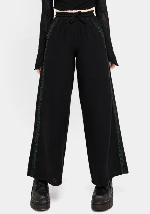 CompressionFitFabric Damiana Embroidered Cotton Trousers