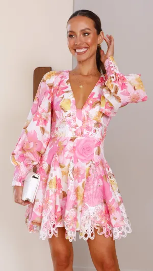 Youthful Chic Felicity Mini Dress - Pink Floral