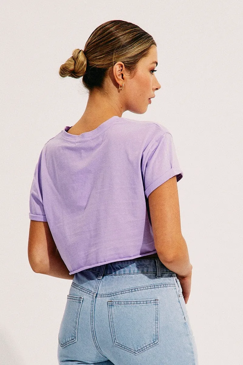 Cool Style Purple Crop T-Shirt