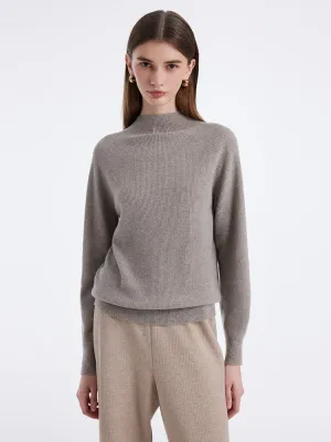 Cozy & Soft Eco Dye Process Cashmere Seamless Mock Neck Women Sweater