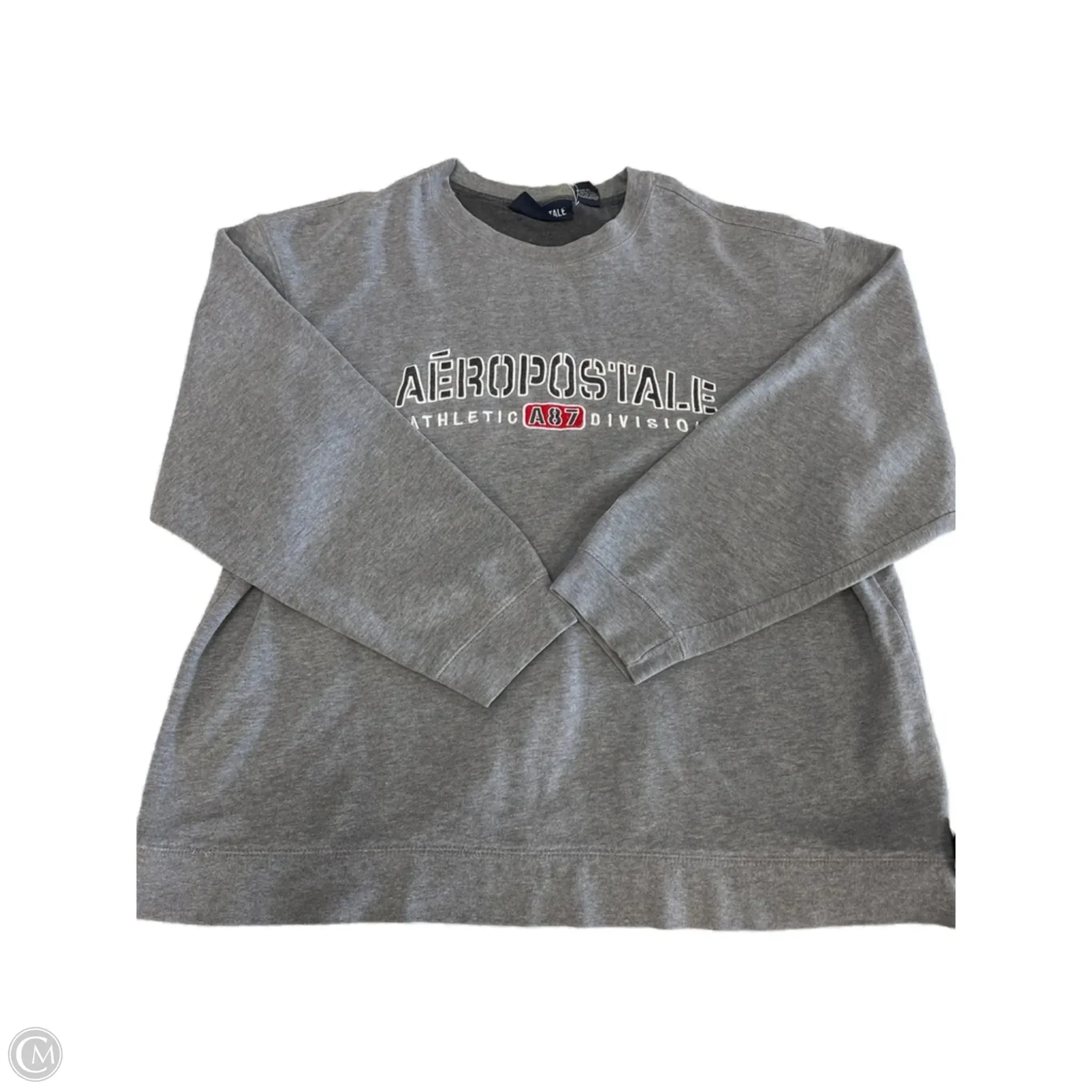 Sweatshirt Crewneck By Aeropostale In Grey, Size: L Stretchable Fabric Elegant Layer