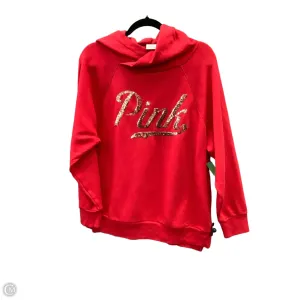 Compression Fit Sweatshirt Hoodie By Pink In Red, Size: S