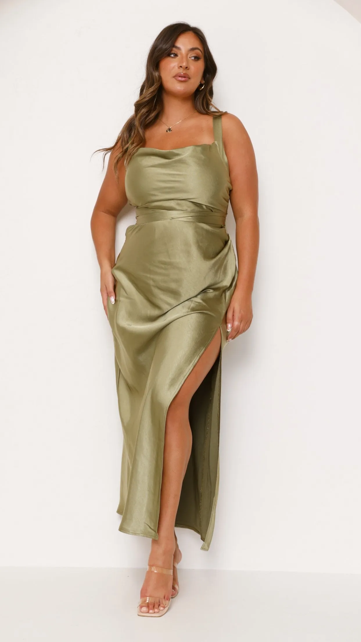 Calm River Day-to-evening wear Zendaya Maxi Dress - Olive
