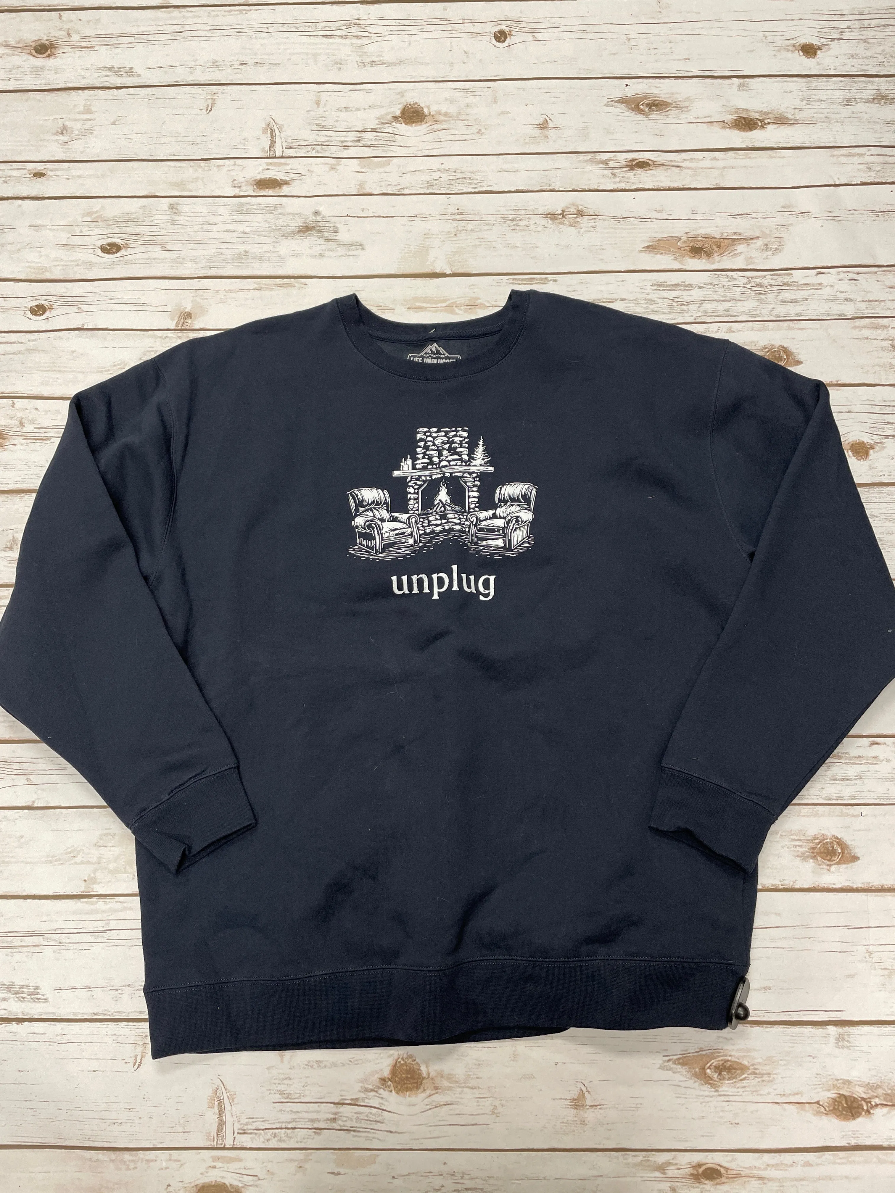Sweatshirt Crewneck By Cme In Navy, Size: 3x slow life